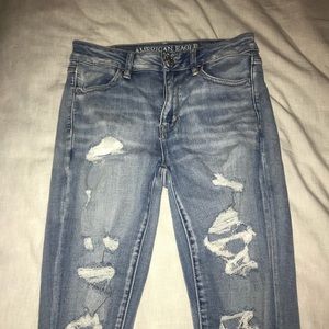 American Eagle Skinny Stretch Ripped Jeans